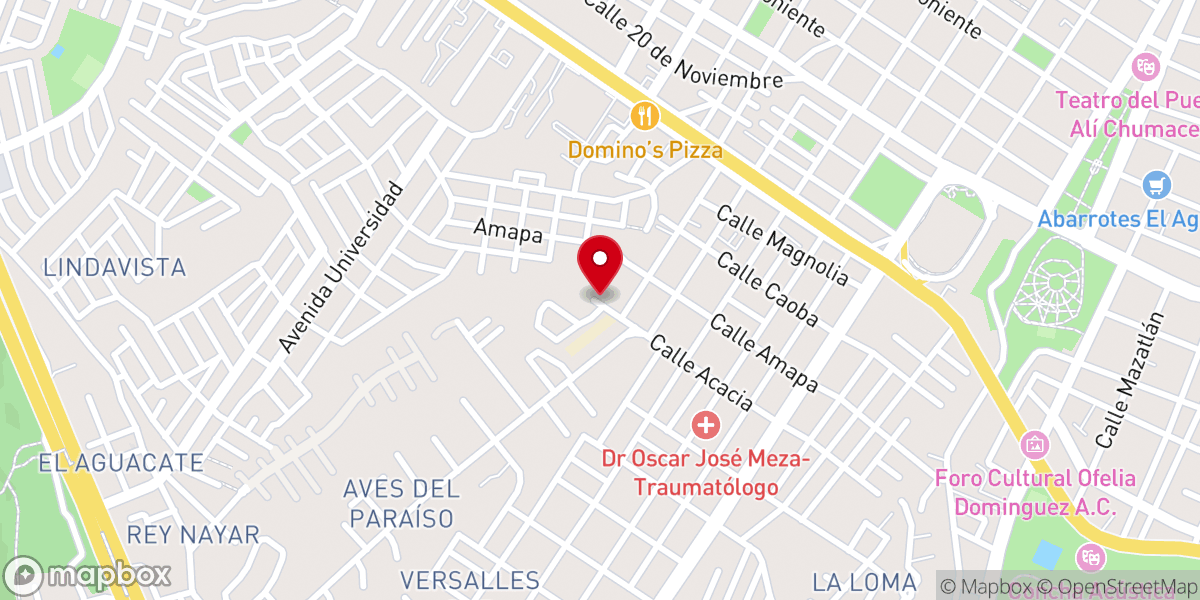 Map showing location of Iglesia Biblica Bautista Misericordia