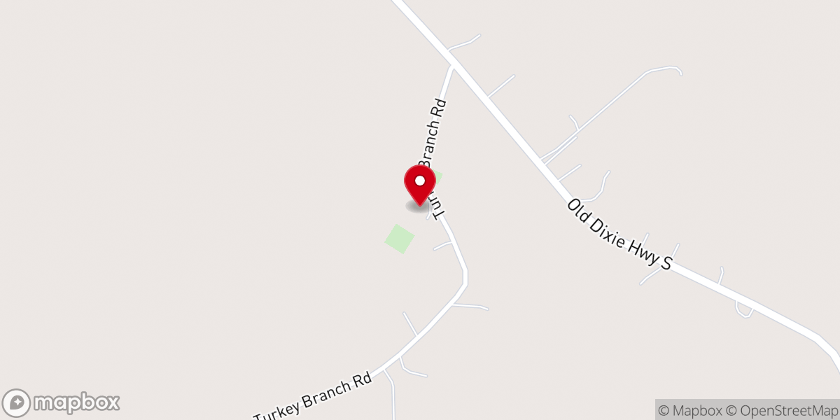 Map showing location of The Church at Turkey Branch