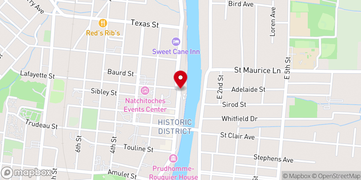 Map showing location of Beau Jardin, Natchitoches Riverbank