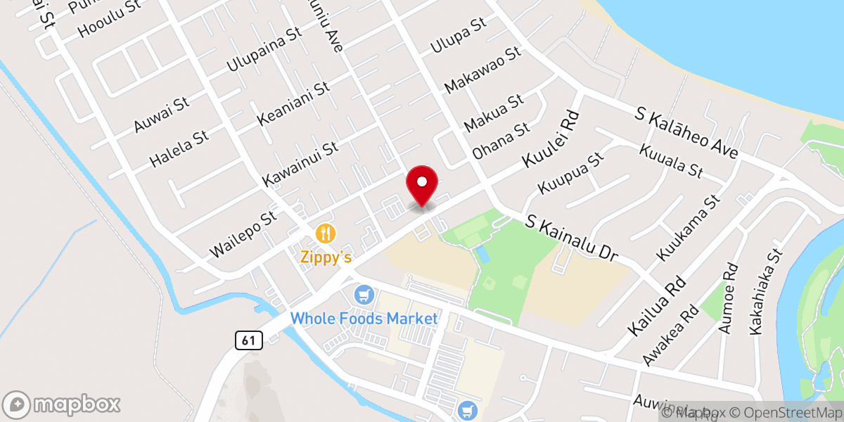 Map showing location of Maluhia Baptist Church
