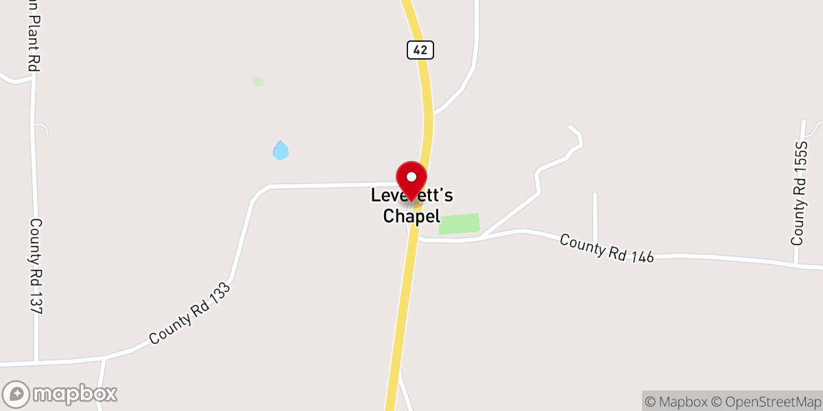 Map showing location of Leverett's Chapel