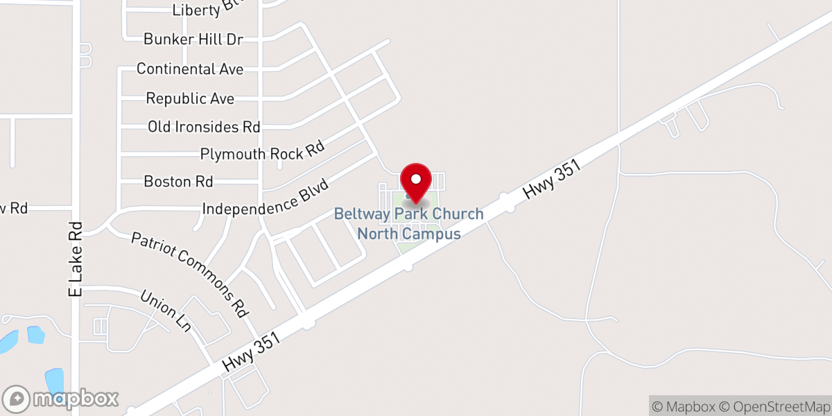 Map showing location of Beltway Park Church North Campus