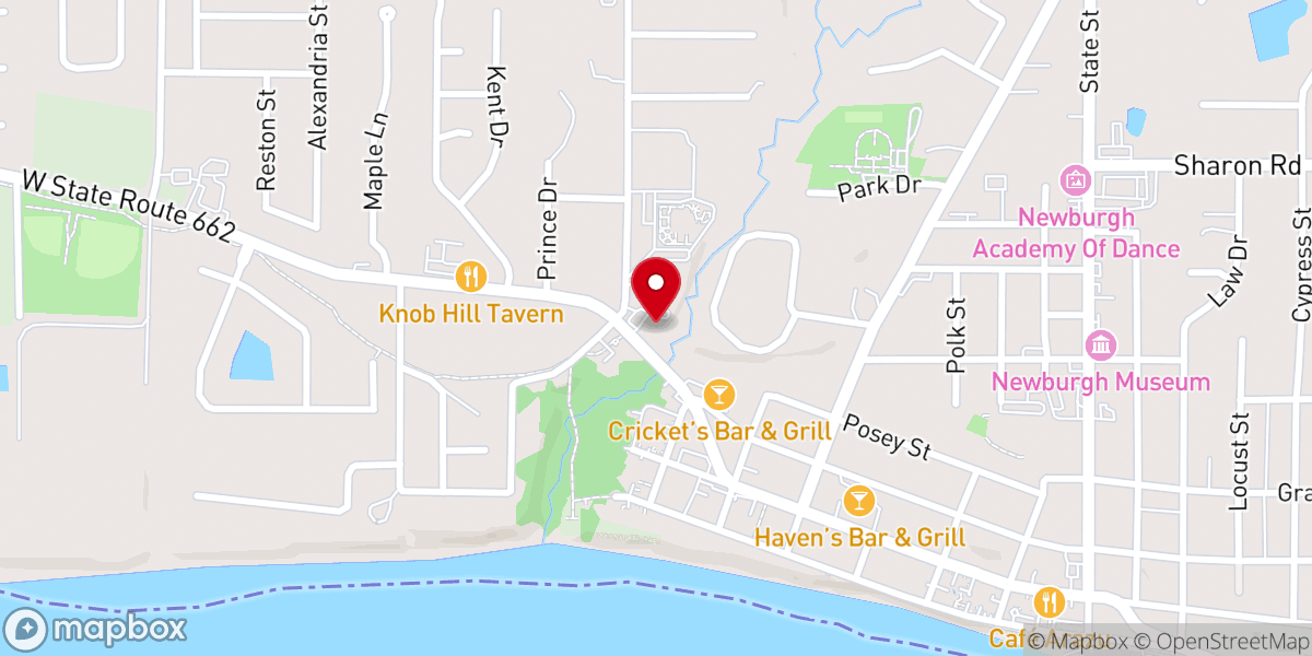 Map showing location of Newburgh Area Food Pantry