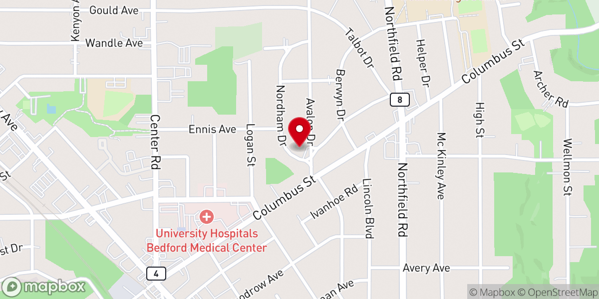 Map showing location of Bible Baptist Church