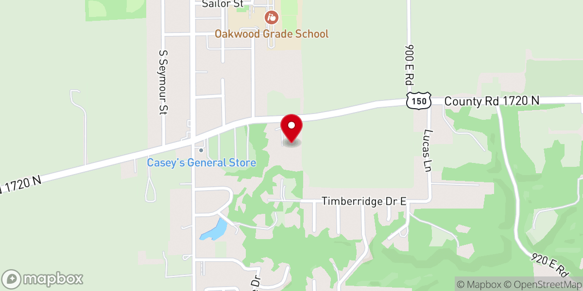 Map showing location of Oakwood Nazarene church