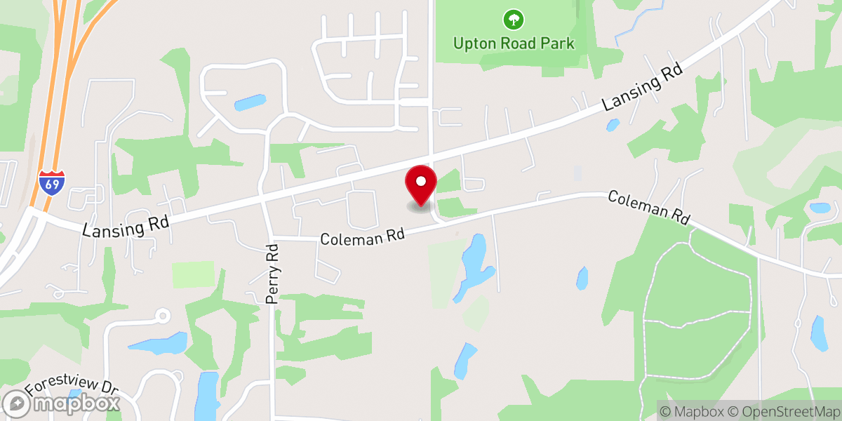 Map showing location of Greater Lansing Potters' Guild