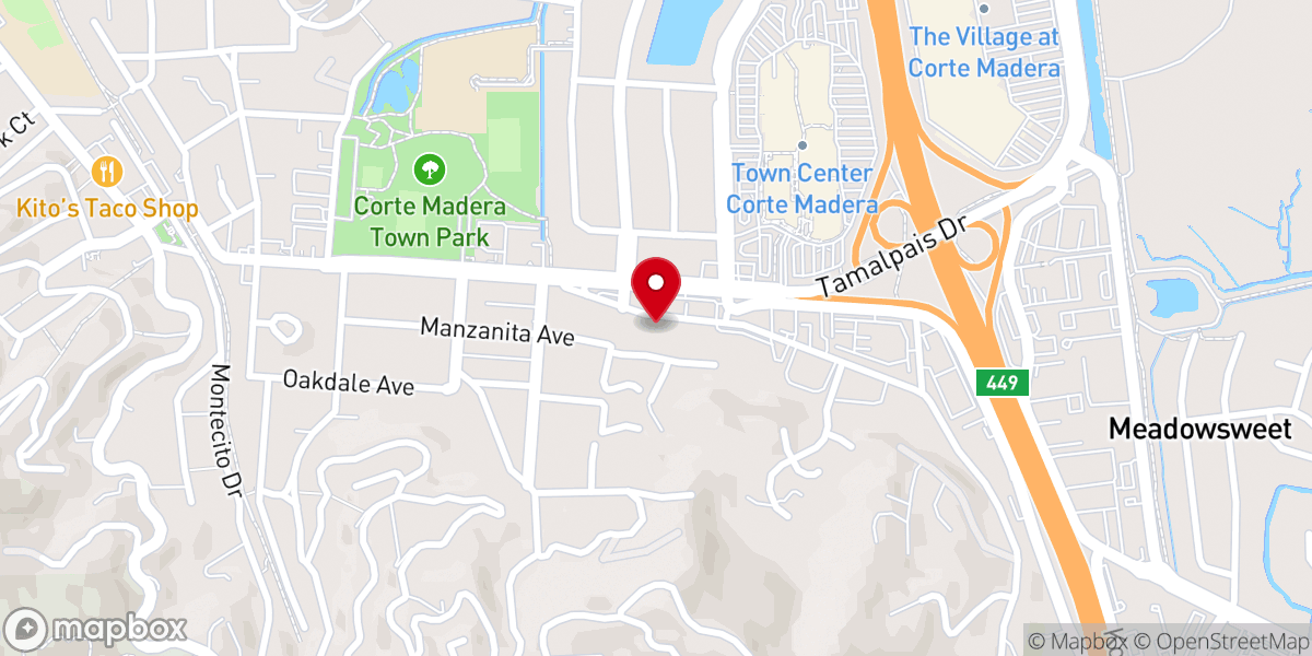 Map showing location of Marin Lutheran Church