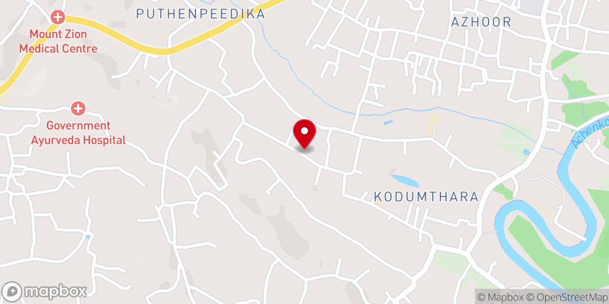 Map showing location of St. Thomas Marthoma Church, Puthenpeedika