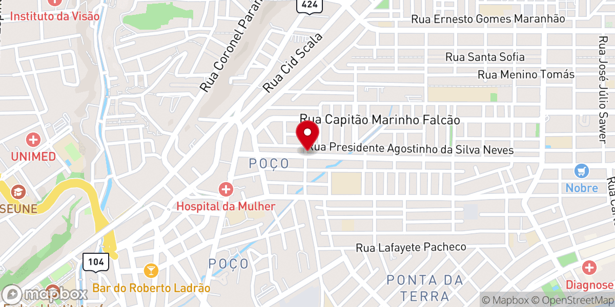 Map showing location of Igreja Batista Palavra da Vida