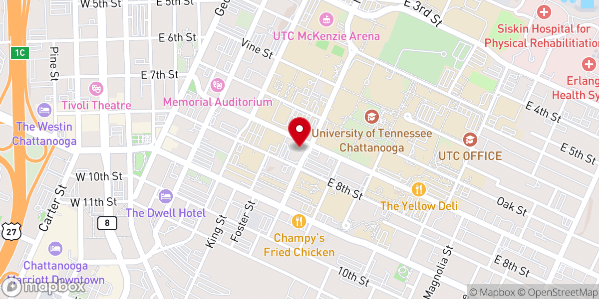 Map showing location of First Presbyterian Church