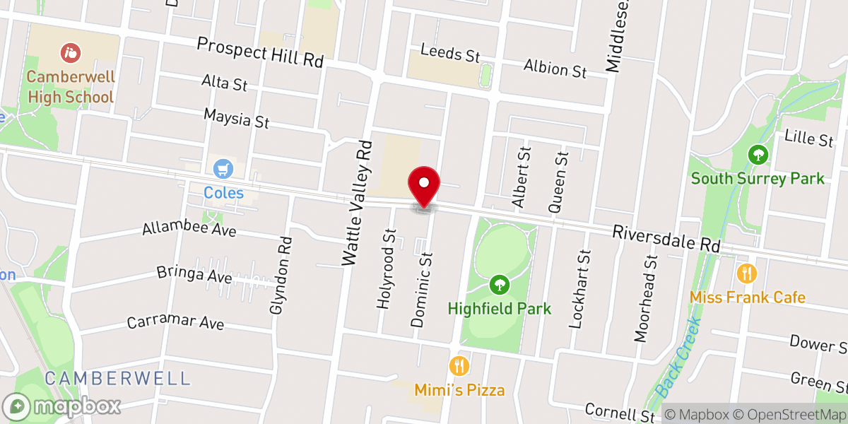 Map showing location of St Dominic's Catholic Church