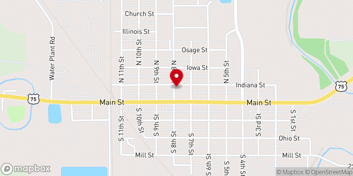 Map showing location of Bible Baptist Parsonage