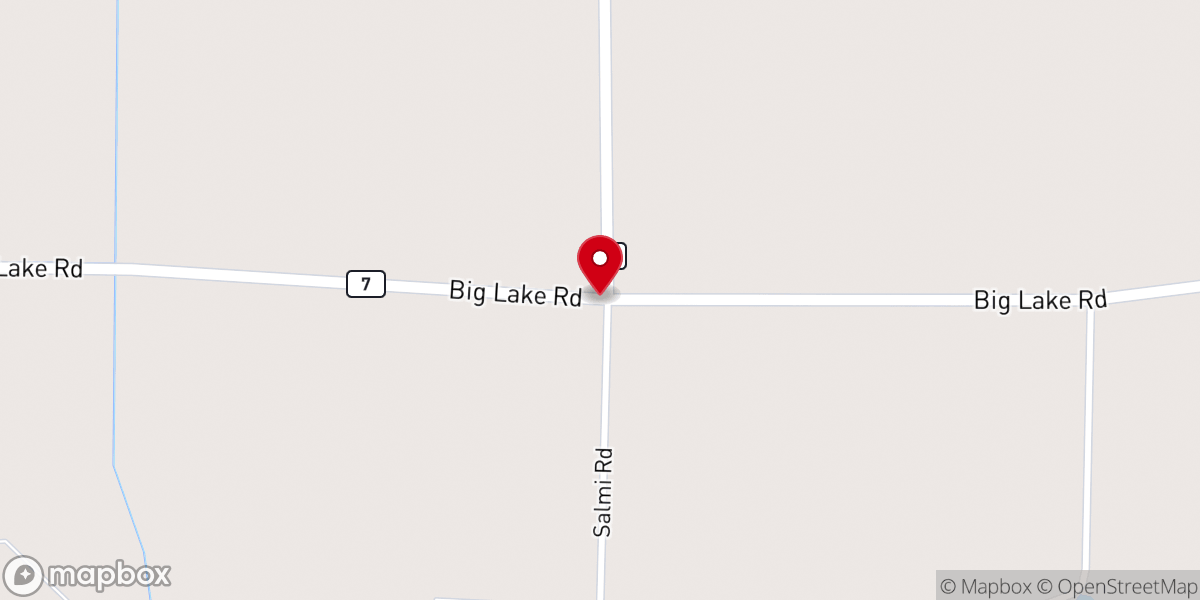 Map showing location of Big Lake Chapel