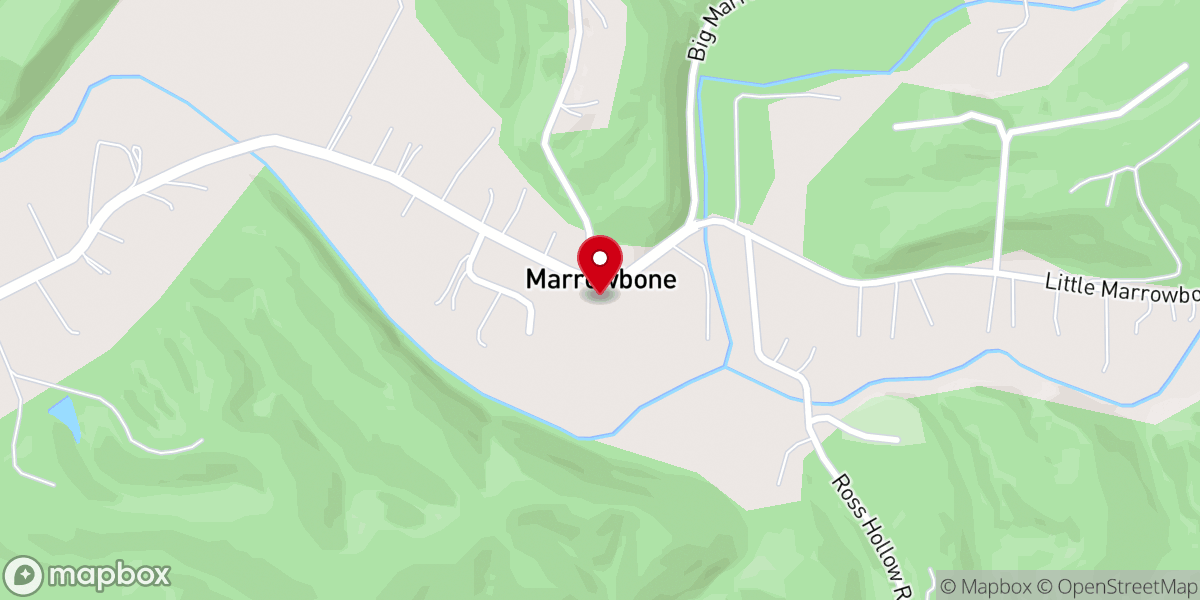 Map showing location of Big Marrowbone Church of Christ