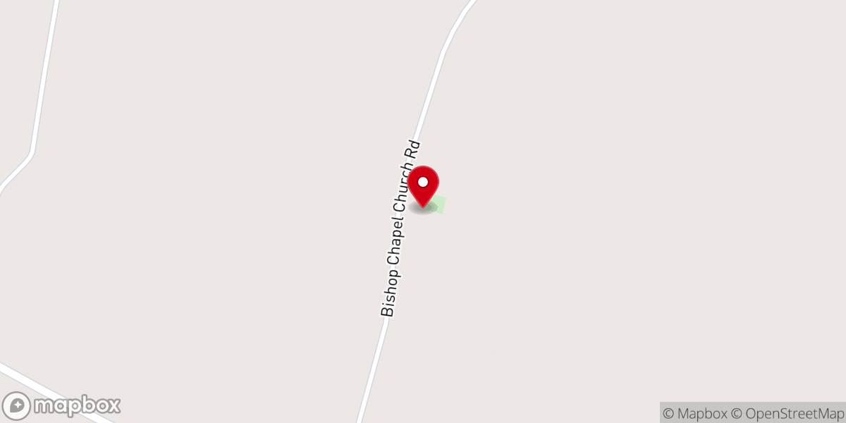Map showing location of Bishop Chapel Baptist Church