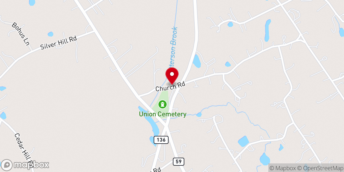 Map showing location of Black Rock Church Easton