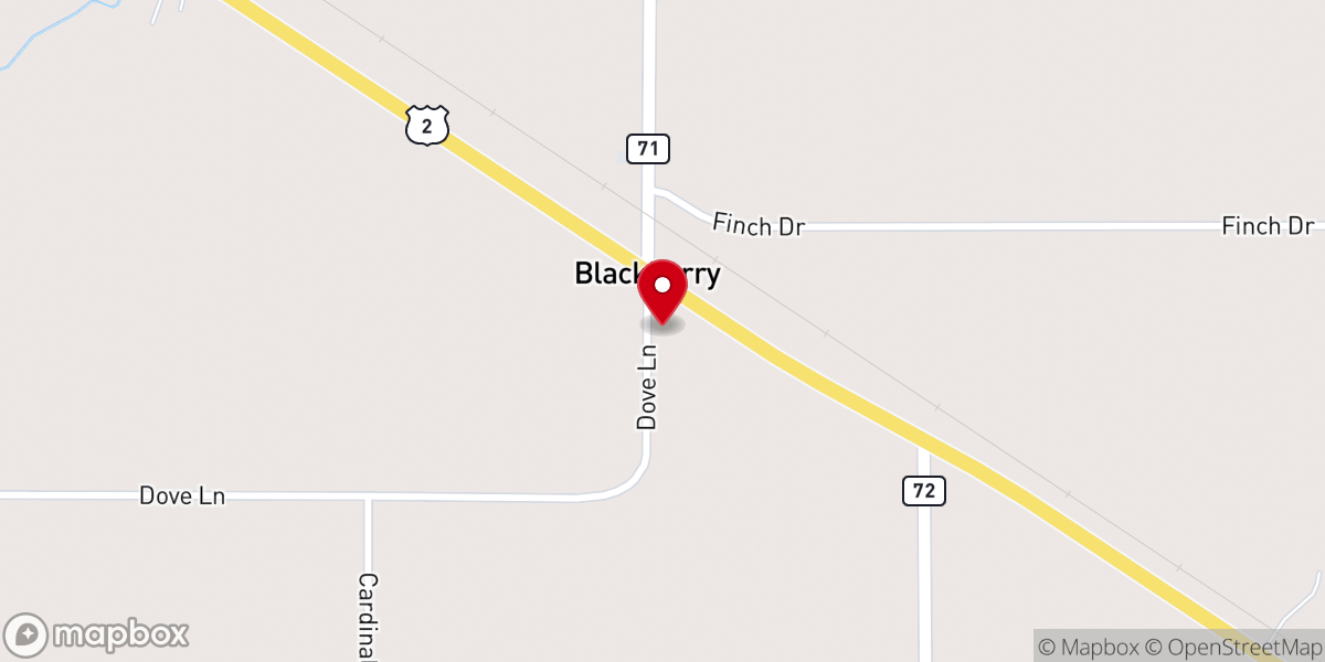 Map showing location of Blackberry Seventh-Day Adventist Church