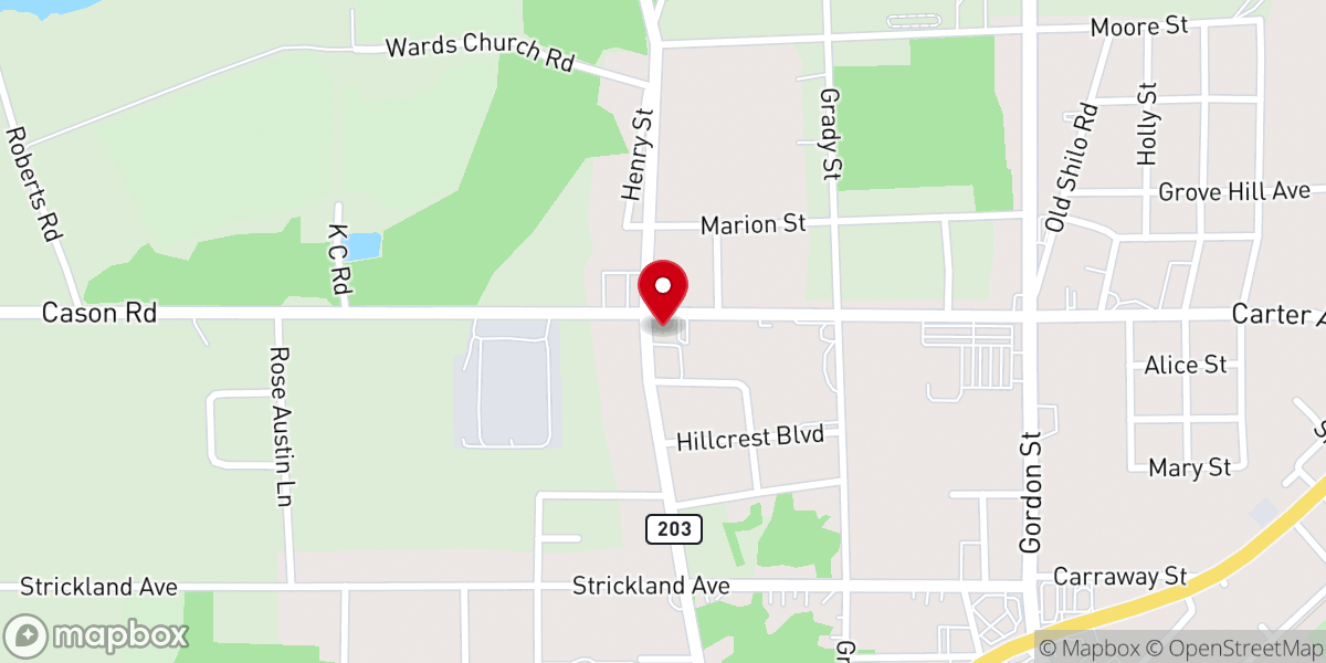 Map showing location of Blackshear Church of God