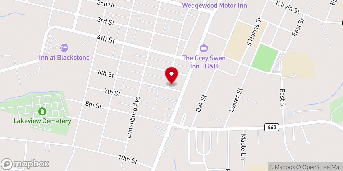 Map showing location of Blackstone Church of God