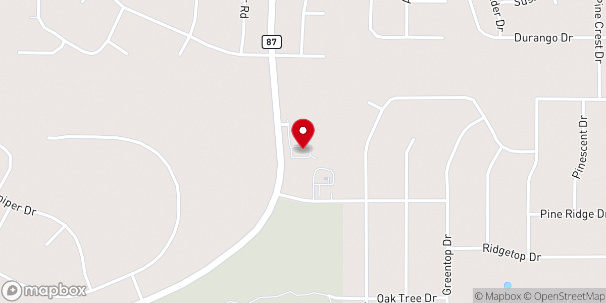 Map showing location of Blue Ridge Community Church