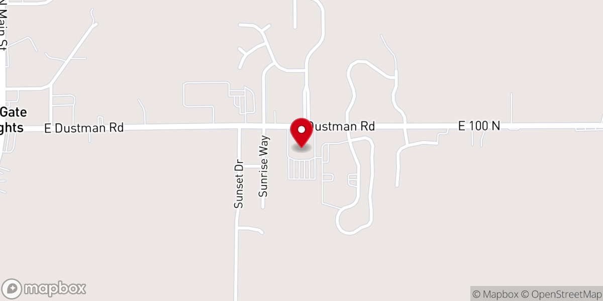 Map showing location of Bluffton North Apostolic Christian Church