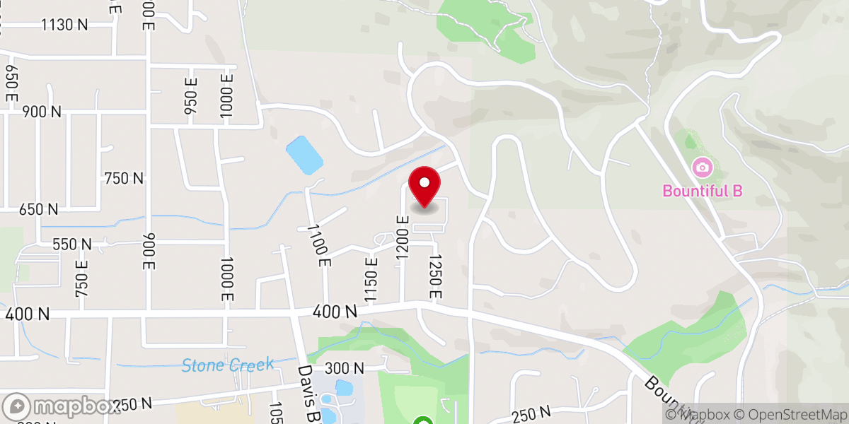 Map showing location of Bountiful Chapel
