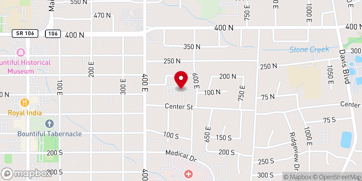 Map showing location of Bountiful Food Pantry