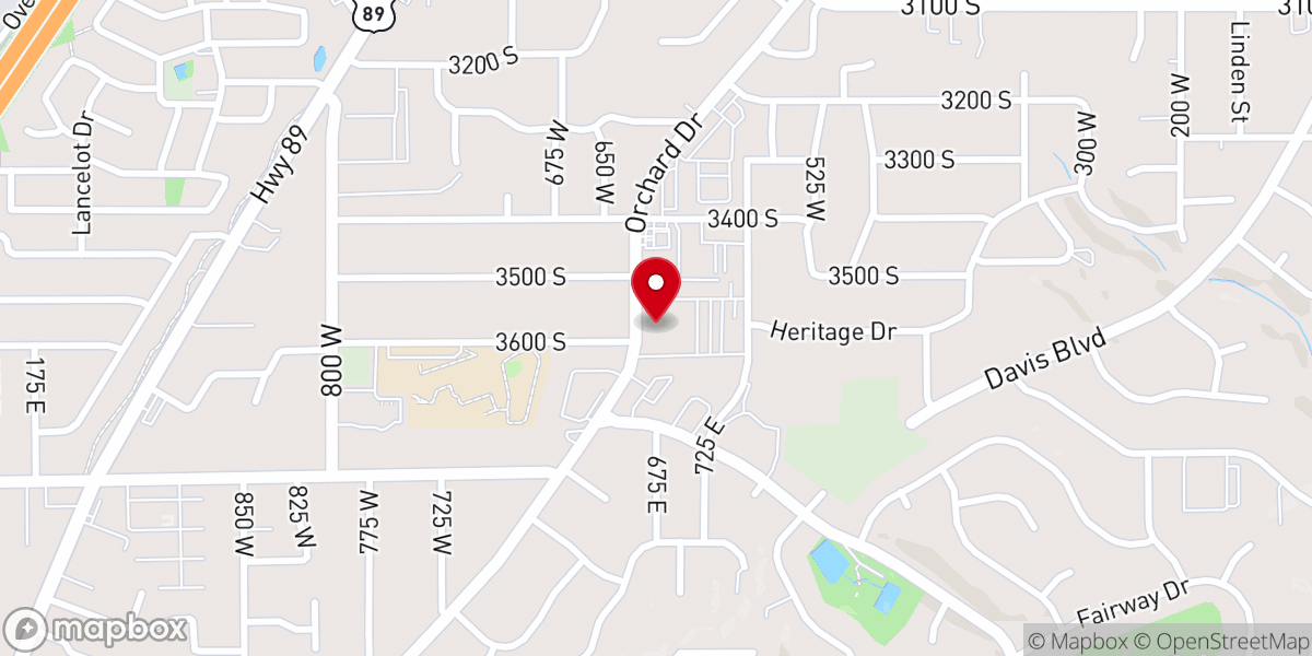 Map showing location of Bountiful Utah Orchard Stake