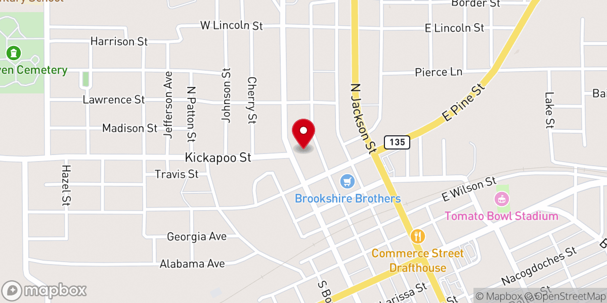 Map showing location of Bowens Temple