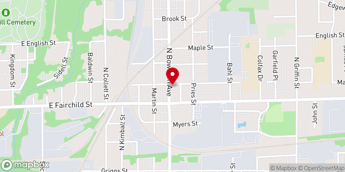 Map showing location of Bowman Avenue United Methodist