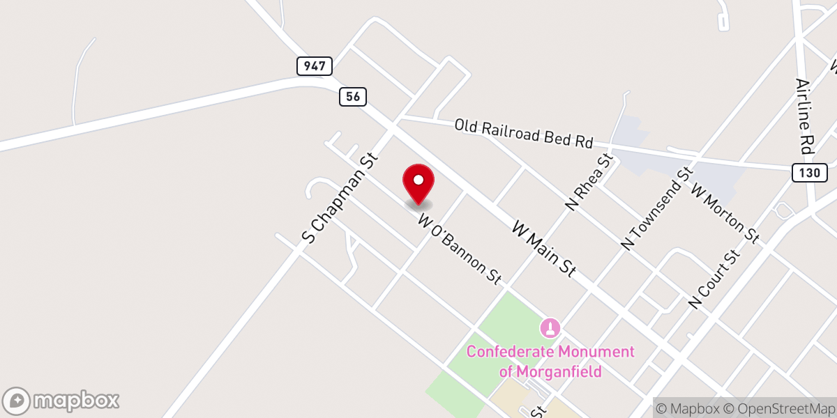 Map showing location of Bowman Chapel CME Church