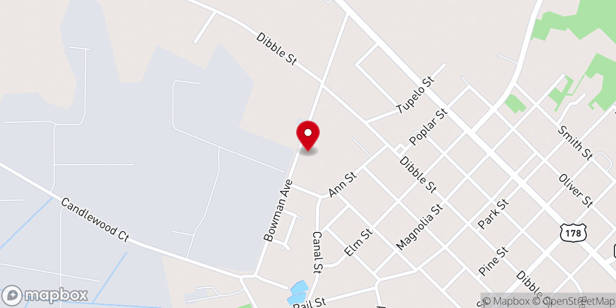Map showing location of Bowman Temple Church of God