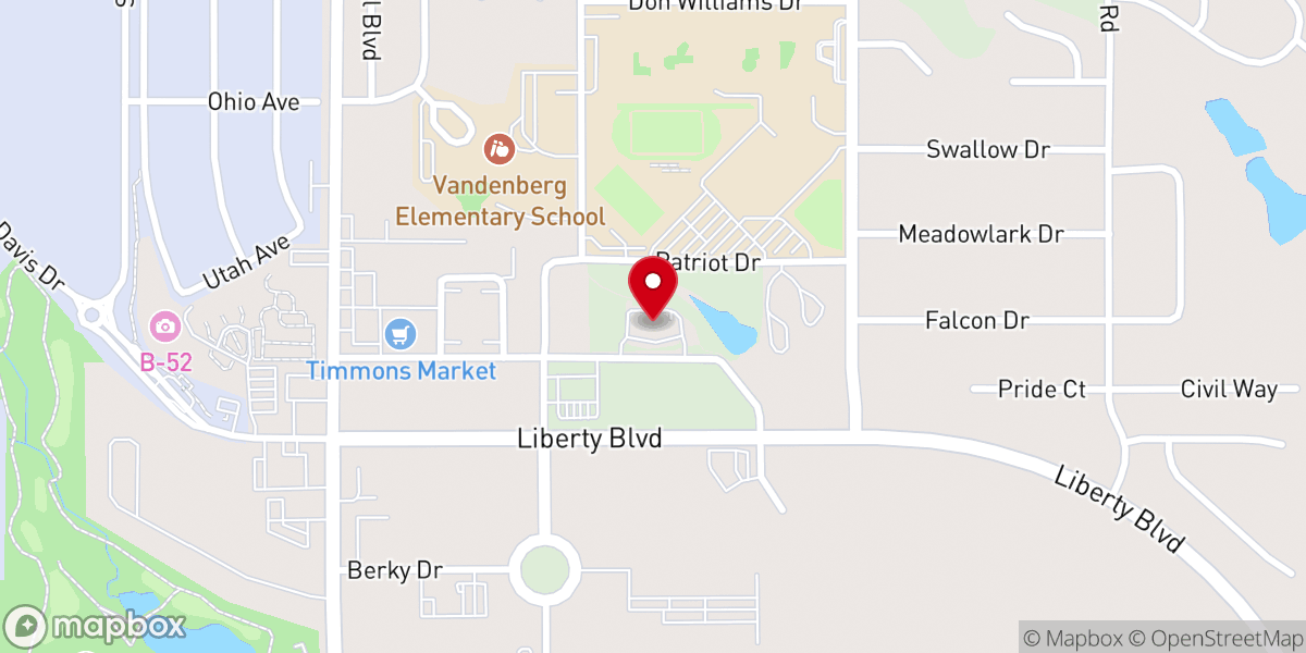 Map showing location of Box Elder City Hall
