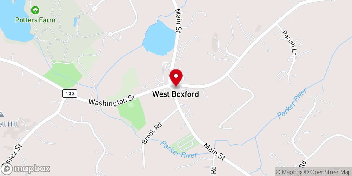 Map showing location of Boxford Town Lincoln Hall