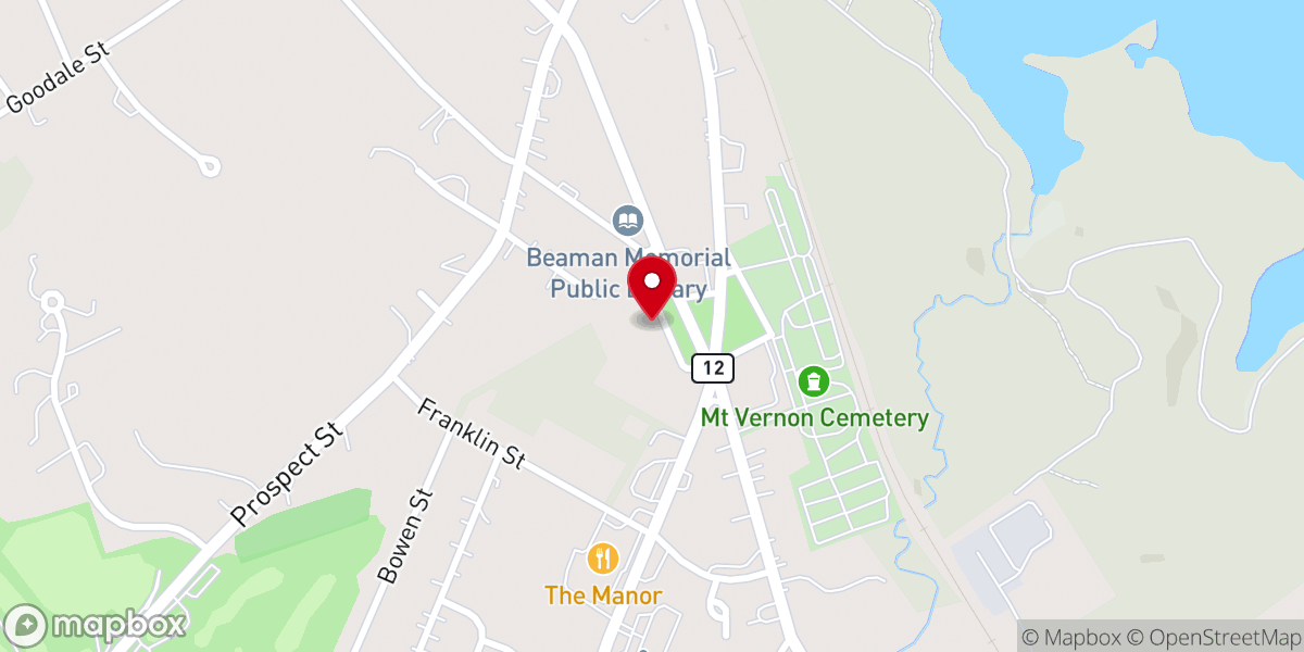 Map showing location of Boylston Masonic Lodge - West Boylston, Massachusetts