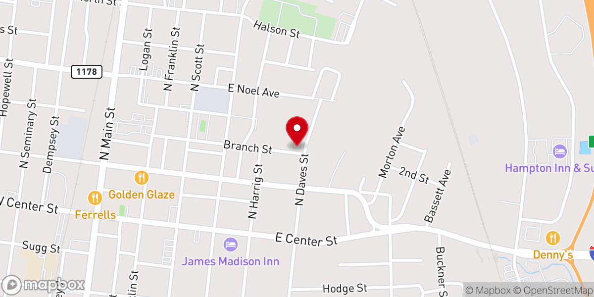 Map showing location of Branch Street COGIC