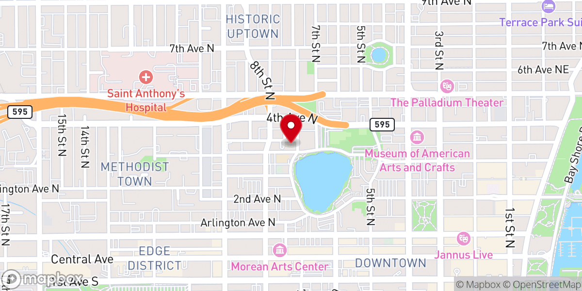 Map showing location of BridgePoint Church Downtown