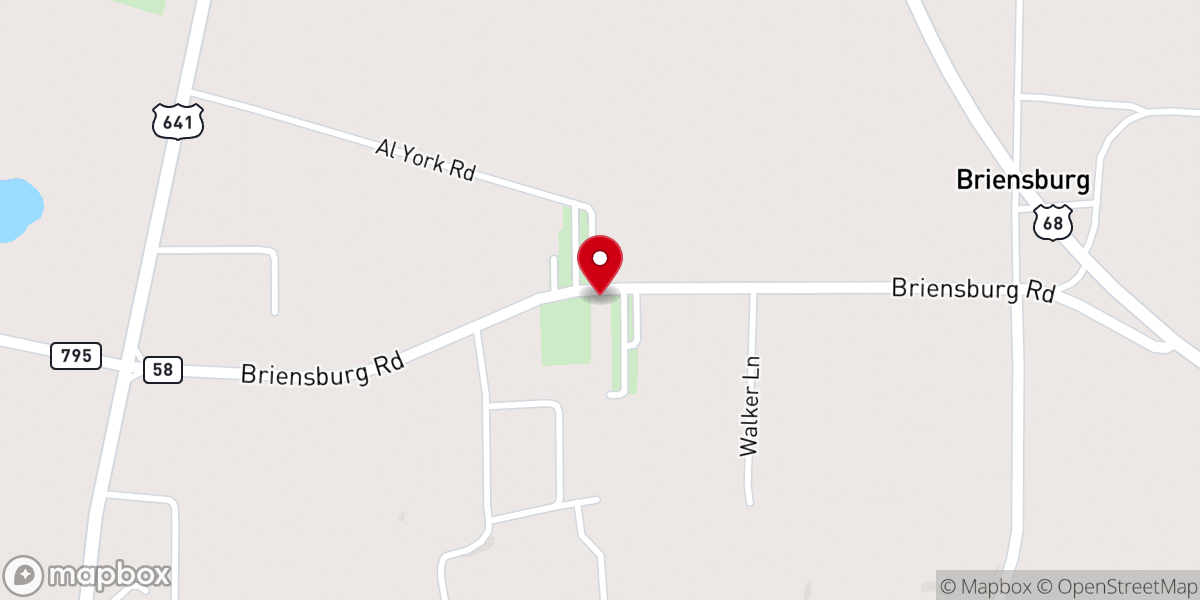 Map showing location of Briensburg Baptist Church