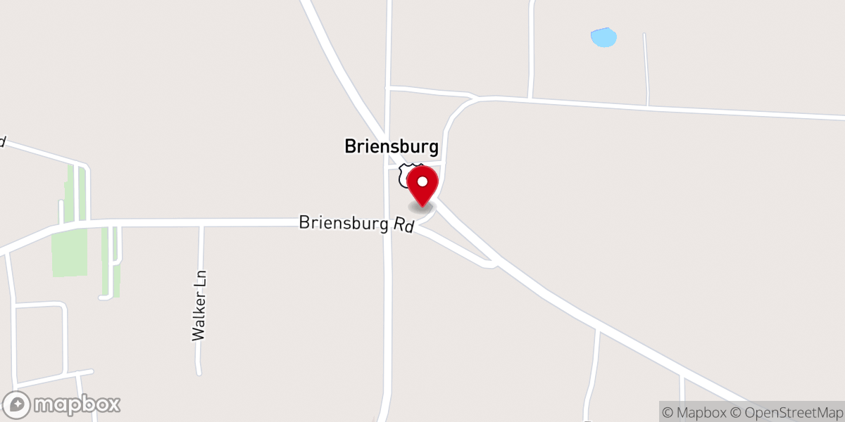 Map showing location of Briensburg United Methodist Church