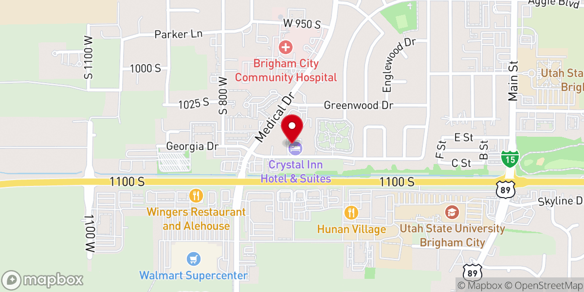Map showing location of Brigham City Baptist Church