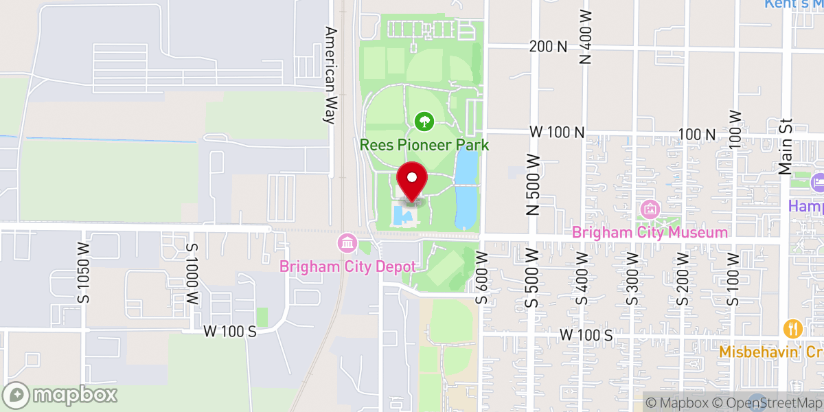 Map showing location of Brigham City Community Pool