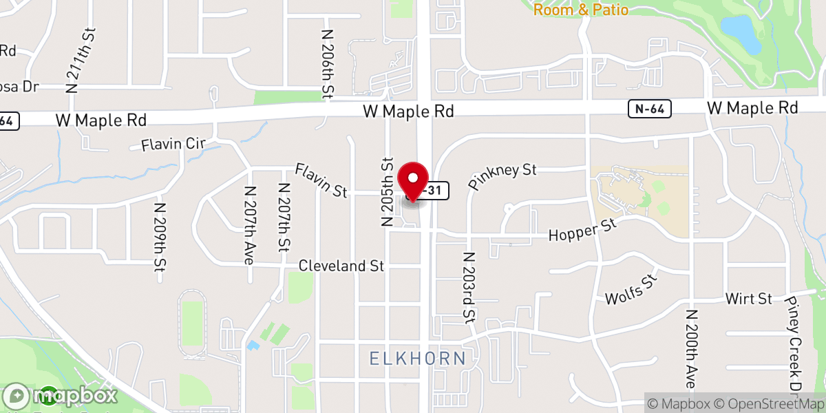 Map showing location of Brookside Church - Elkhorn Campus
