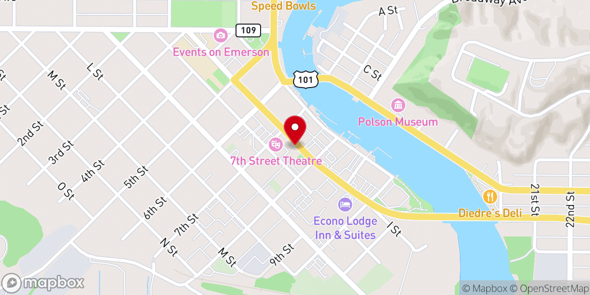 Map showing location of Brunch 101 of Hoquiam