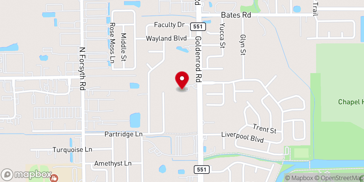 Map showing location of Brush Arbor Baptist Church