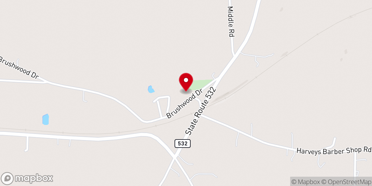 Map showing location of Brushwood United Methodist Church