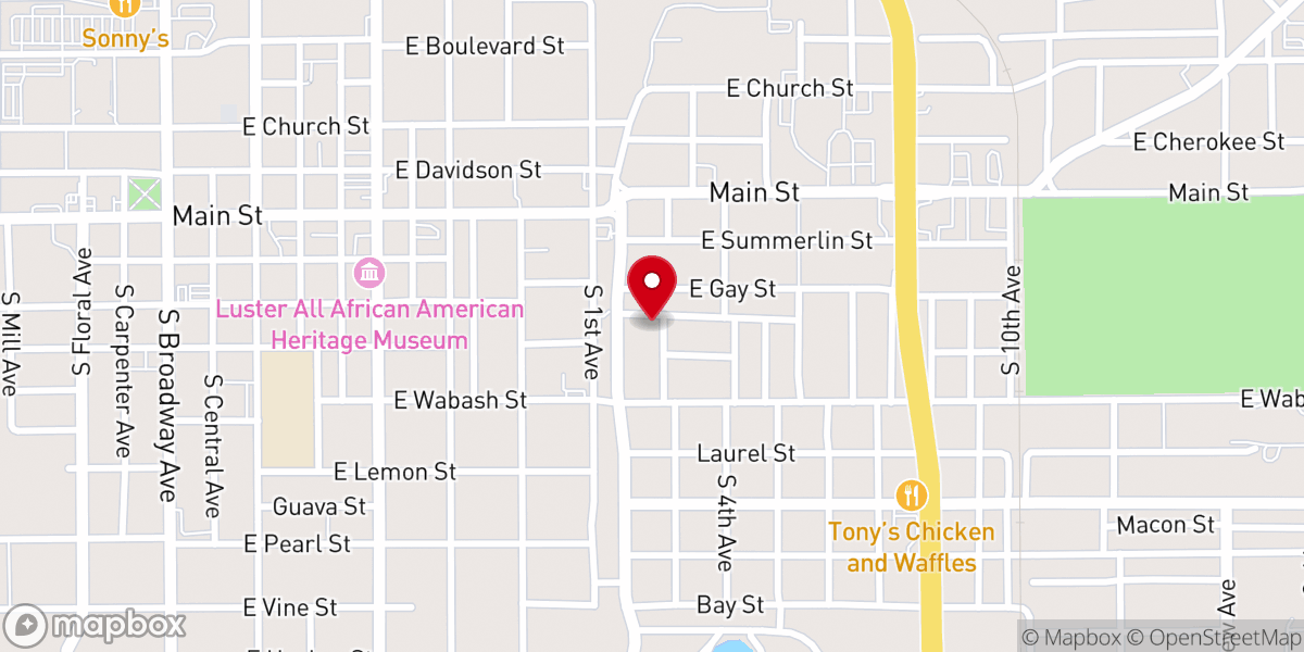 Map showing location of Burkett Chapple Primitive Baptist Church