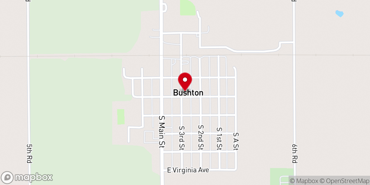 Map showing location of Bushton Methodist Church
