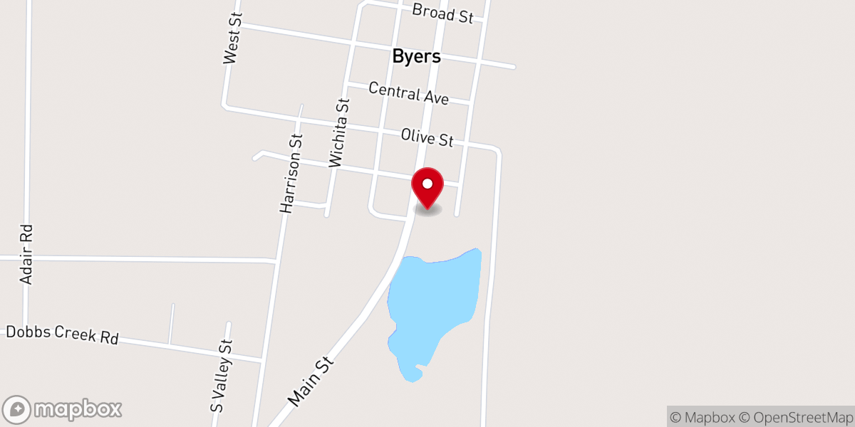 Map showing location of Byers Assembly
