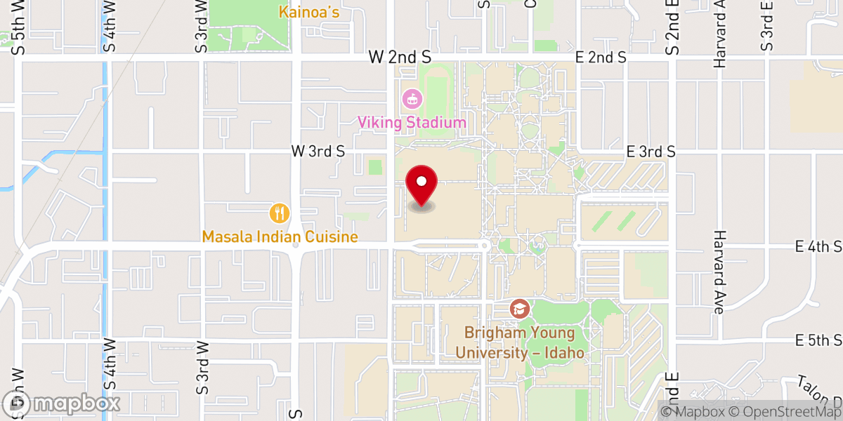 Map showing location of BYU–Idaho Center (BCTR)