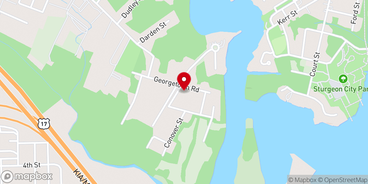 Map showing location of Evening View Baptist Church